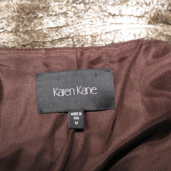 Karen Kane White/Brown Faux Fur Lined Blazer/Jacket Size Medium - Picture 6 of 6